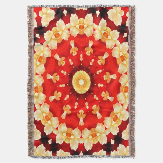 Abstract-art-rood en geel concentreerd ontwerp deken (Voorkant Verticaal)