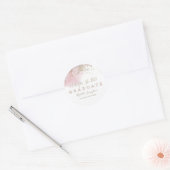 Abstract Art Roze & Goud Afstuderen Ronde Sticker (Envelop)