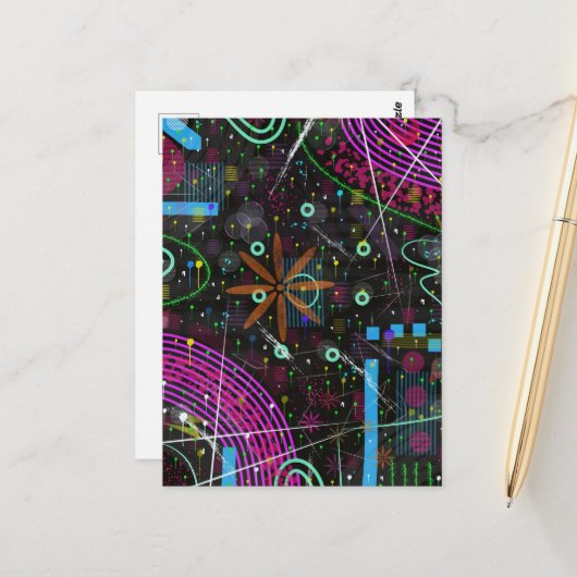 Abstract Art: Satellite  Briefkaart (Voorkant / Achterkant in situ)