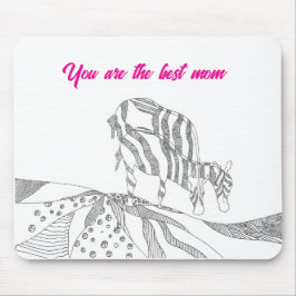 Abstract art stick figure mouse pad gift for mom muismat
