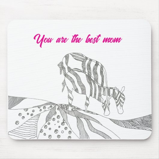 Abstract art stick figure mouse pad gift for mom muismat (Voorkant)