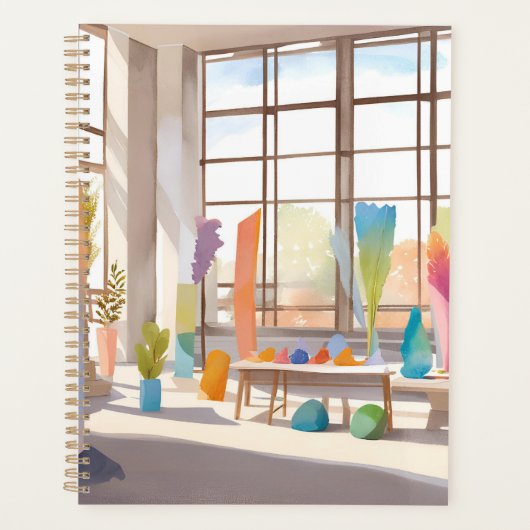 Abstract Art Studio | Bright Airy Watercolor Planner (Voorkant)