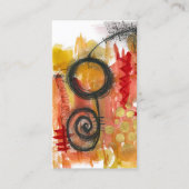 Abstract Art Visitekaartjes - Rood Goud Zwart Wit (Voorkant)