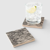 Abstract Art w Optional Personalized Text Stenen Onderzetter (Zijkant)