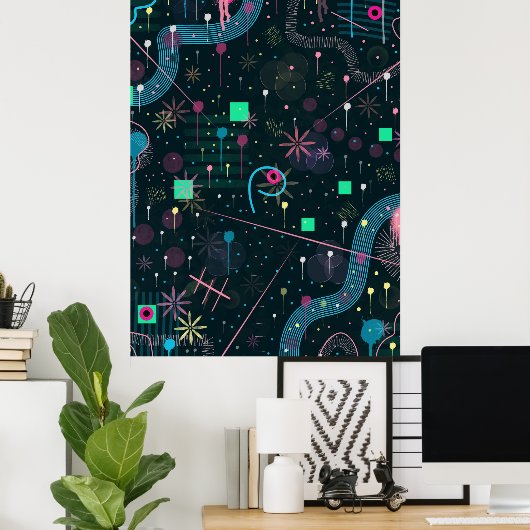 Abstract Art: Winter Skies Poster (Thuiskantoor)