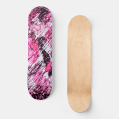 Abstract Artsy Pink Burgundy Red Acrylverf Skateboard (Voorkant)