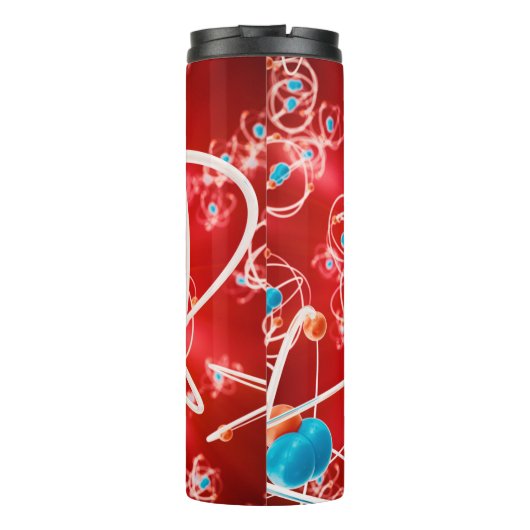 Abstract atom background, Chemistry model of molec Thermosbeker (Achterkant)