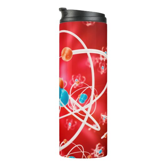 Abstract atom background, Chemistry model of molec Thermosbeker (Geroteerd rechts)