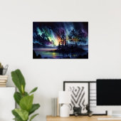 Abstract Aurora Borealis Poster (Thuiskantoor)