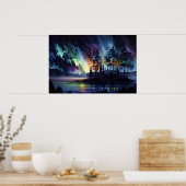 Abstract Aurora Borealis Poster (Keuken)