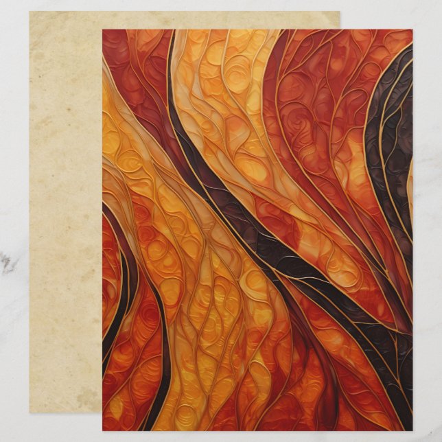 Abstract Autumn Colors Scrapbook Paper (Voorkant / Achterkant)