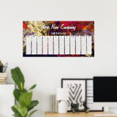 Abstract Avondrood, Crème & Middernachtwerveling Poster (Thuiskantoor)