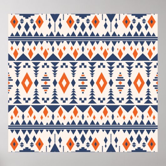 Abstract Azteeks geometrisch, naadloos patroon. Poster (Voorkant)