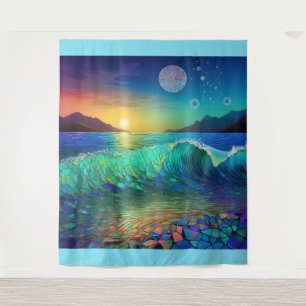 Abstract Azure Seascape Wandkleed