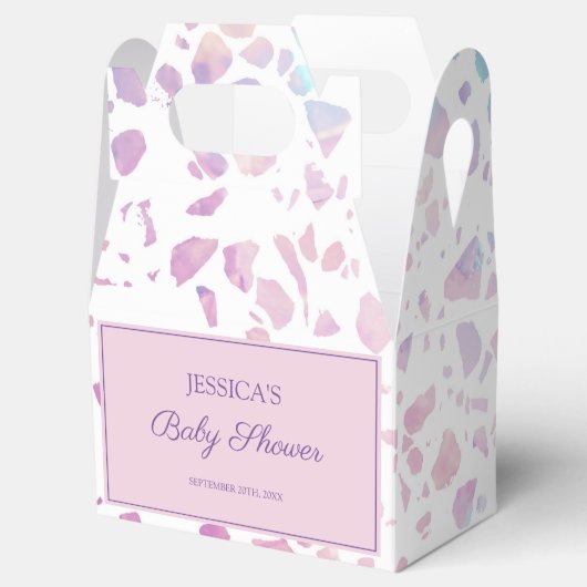 Abstract Baby shower Terrazzo Pink & Blue Pattern Bedankdoosjes (Geopend)