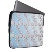 Abstract babyblauw en roze pastaafmeel laptop sleeve (Voorkant Rechts)