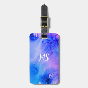 Abstract bagagelabel: aangepast blauw paars bagagelabel