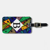 abstract bagagelabel kleurrijk, helder, helder des (Voorkant horizontaal)