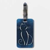 Abstract Bagagelabel van witte kat (Achterkant verticaal)