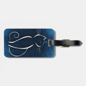 Abstract Bagagelabel van witte kat (Achterkant horizontaal)