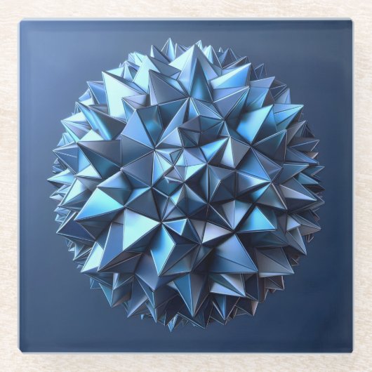 abstract ball of irregular pyramides  glazen onderzetter (Voorkant)