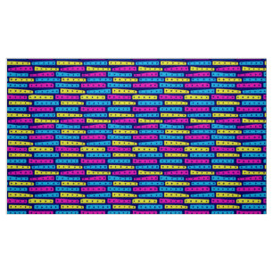 Abstract bandenpatroon - Kleuren 02 op donkerblauw Stof