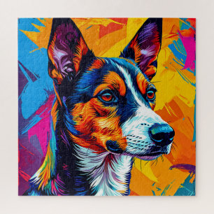 Abstract Basenji-hondenportret Legpuzzel
