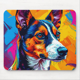 Abstract Basenji-hondenportret Muismat