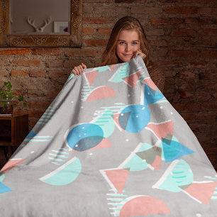 Abstract Bauhaus Halve Cirkels Mod Pop Kunstpatroo Fleece Deken