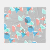Abstract Bauhaus Halve Cirkels Mod Pop Kunstpatroo Fleece Deken (Voorkant (Horizontaal))