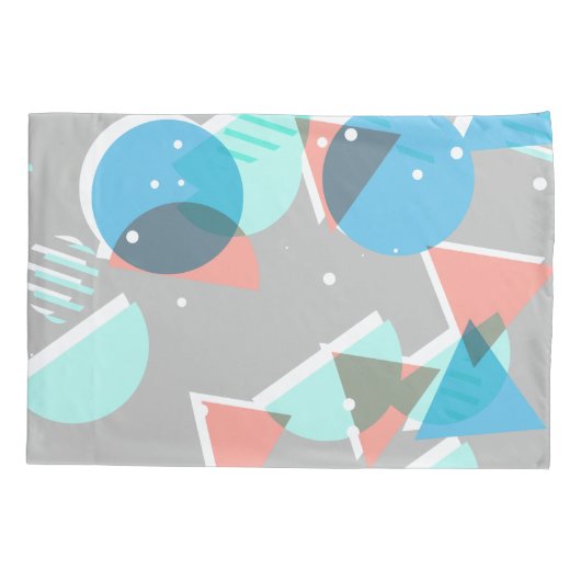 Abstract Bauhaus Halve Cirkels Mod Pop Kunstpatroo Kussensloop (Achterkant-Links)