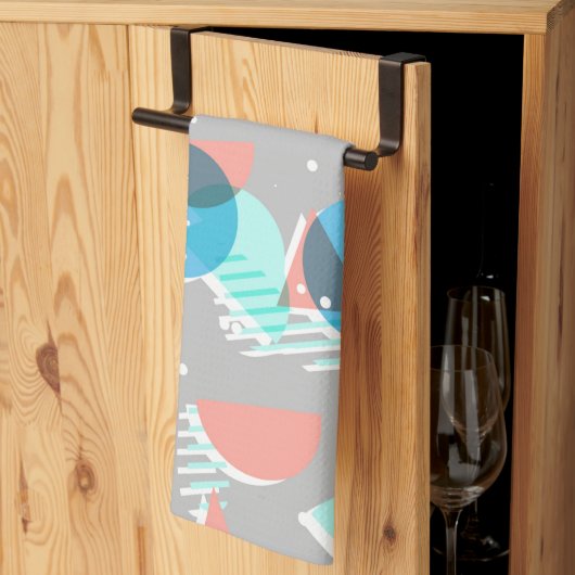Abstract Bauhaus Halve Cirkels Mod Pop Kunstpatroo Theedoek (Derde Gevouwen)