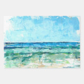 Abstract Beach Coastal Shoreline Artwork Inpakpapier Vel (Voorkant)