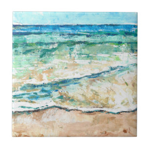 Abstract Beach Coastal Shoreline Artwork Tegeltje