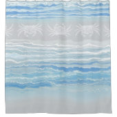 Abstract Beach Crab Blue Warm Grey Design 292 Douchegordijn (Voorkant)