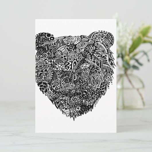 Abstract Bear Aankondiging (Staand voorkant)