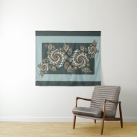 Abstract Beige Lichtblauwe Fractale Kunst Spiralen