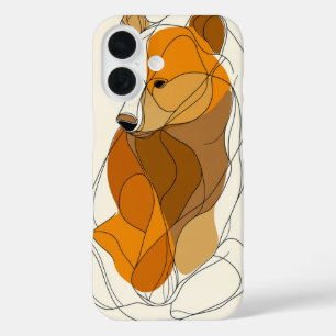 Abstract Beren Cub Silhouet iPhone 16 Hoesje