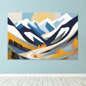Abstract berglandschap Modern artistiek decor Canvas Afdruk (Insitu (Houten vloer))