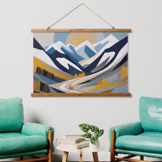 Abstract berglandschap Modern artistiek decor Hangend Wandkleed (Woonkamer)