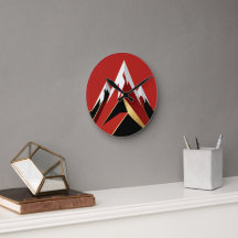 Abstract Berglandschap Rood Zwart Goud