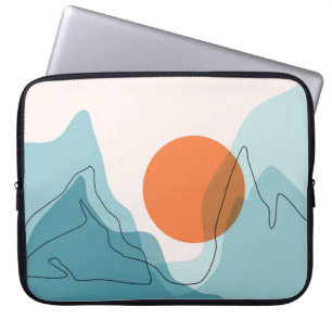 Abstract berglandschap, vlakke omgeving laptop sleeve