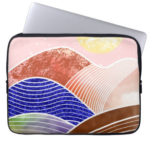 Abstract bergschilderij laptop sleeve
