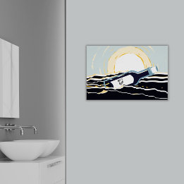 Abstract bericht over de zonsopgang in een flessen poster