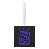 abstract besproeide blauwe Thunder_Cove Kubus Ornament (Rechts)