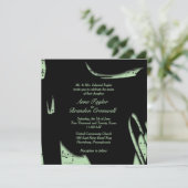 Abstract Black and Green Music Wedding Invitation (Debout devant)