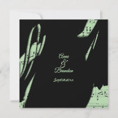 Abstract Black and Green Music Wedding Invitation (Dos)