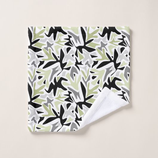 Abstract, Black and Green, Youth, Modern, Creative (Gant de toilette)