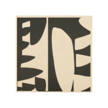Abstract black and white block art wall decoration