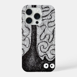 Abstract Black and White Doodle Art iPhone 15 Pro Hoesje